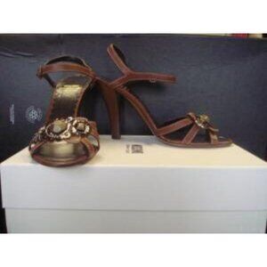 Moschino Flower Sandals Womens 9 US EU 39 - Brown, New in Box,